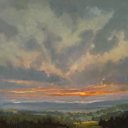 Big Stomp Sunset, oil painting by Jo Ridge Kelley