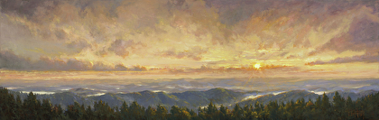 Smoky Mountain Sunset, oil painting by Jo Ridge Kelley